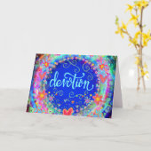 デミかわいらしスブルーフローラお洒落おもしろい カード (黄色い花)