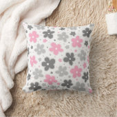 デミギルプライドフラワーズドゥードルグレーホワイトピンク クッション (ブランケット)