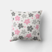デミギルプライドフラワーズドゥードルグレーホワイトピンク クッション (裏面)