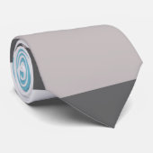 デミボーグレイ青ストライプの白LGBT ネクタイ (ロール)