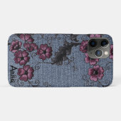 *~*デミン黒巻きピンクの花 Case-Mate iPhoneケース (裏面(横))