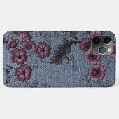 *~*デミン黒巻きピンクの花 Case-Mate iPhoneケース (裏面(横))