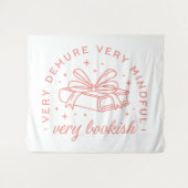 デムレかわいい本のような弓ピンクの美学 タペストリー (正面(横))