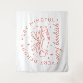 デムレかわいい本のような弓ピンクの美学 タペストリー