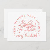 デムレかわいい本のような弓ピンクの美学 ポストカード (正面/裏面)