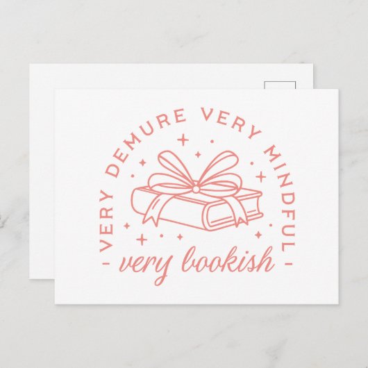 デムレかわいい本のような弓ピンクの美学 ポストカード (正面/裏面)