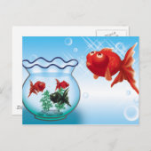 デメキン望遠鏡の金魚 –  ポストカード (正面/裏面)