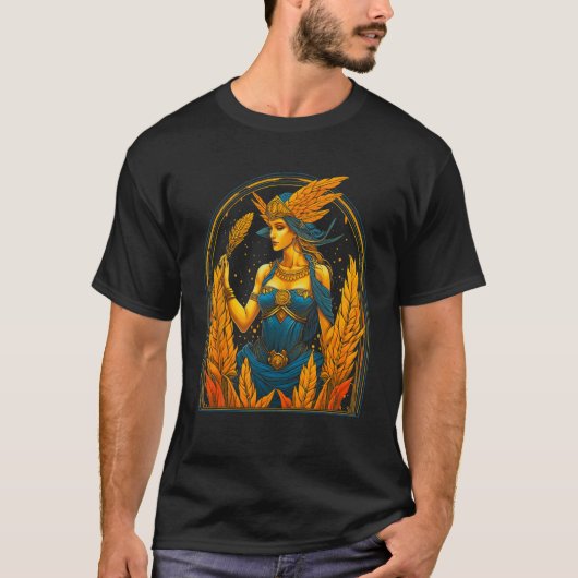 デメーターギリシャ神話の収穫の女神農家 Tシャツ (正面)