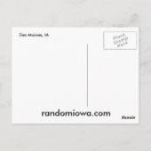 デモインアイオワカラースプラッシュポストカード ポストカード (裏面)