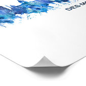 デモインアイオワスカイラインブルー ポスター (角)