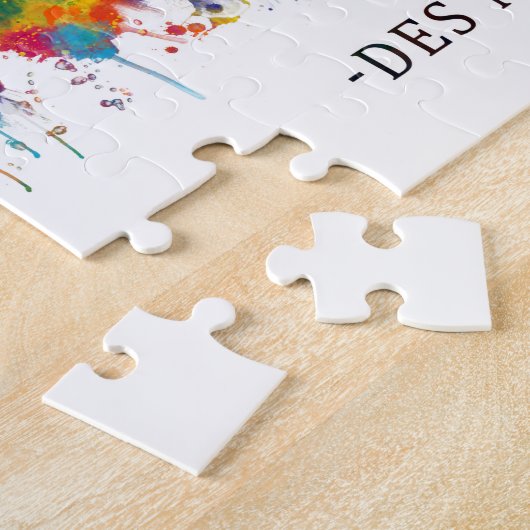 デモインアイオワスカイライン ジグソーパズル (側面)