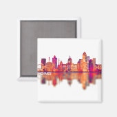 デモインアイオワスカイライン マグネット (正面/裏面)