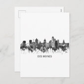 デモインアイオワスカイラインBW シーズンポストカード (正面/裏面)