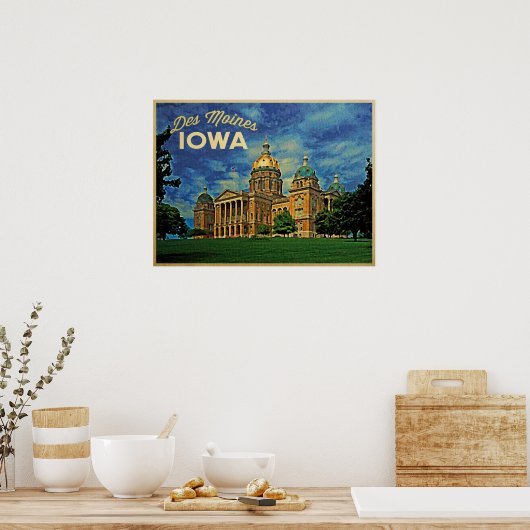 デモインアイオワ ポスター (キッチン)