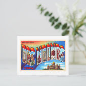 デモインアイオワIAヴィンテージラージレター ポストカード (スタンド正面)