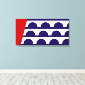 デモイン国旗(アイオワ市) キャンバスプリント (インサイチュ (ウッドフロア))