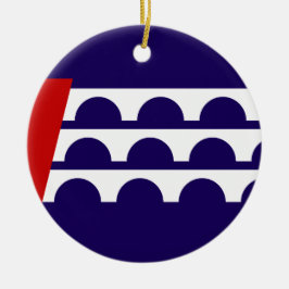 デモイン国旗（アイオワ市） セラミックオーナメント
