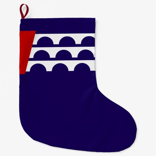 デモイン国旗（アイオワ市） ラージクリスマスストッキング (正面)