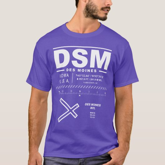 デモイン国際的エアポートDSM Tシャツ (正面)