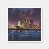 デモイン、アイオワの街並み写真 スタンダードカクテルナプキン (正面)