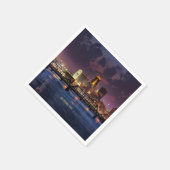 デモイン、アイオワの街並み写真 スタンダードカクテルナプキン (角)