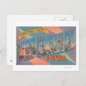 デモイン、アイオワ州 - 大きな文字のシーン 3 ポストカード (正面/裏面)