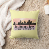 デモインIAシティスカイライン緯度と経度 クッション (ブランケット)