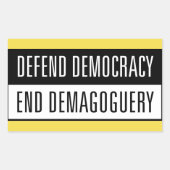 デモクラシーを守る/デマゴジェリー終了ステッカー2 長方形シール (正面)