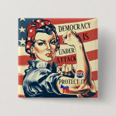 デモクラシ保護ョン/Itボタン 缶バッジ (正面)