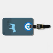 デモクラット荷物タグ付き/レザーストラップ ラゲッジタグ (正面横)