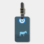 デモクラット荷物タグ付き/レザーストラップ ラゲッジタグ (正面縦)