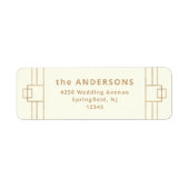 デモダンコ |アイボリーとフェイク金ゴールド差出人住所 ラベル (正面)