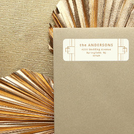 デモダンコ |アイボリーとフェイク金ゴールド差出人住所 ラベル