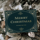 デモダンコ |エメラルドグリーンとフォトクリスマス 箔シーズンカード