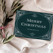 デモダンコ |エメラルドグリーンとフォトクリスマス 箔シーズンカード