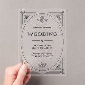 デモダンコ | エレガントな結婚式 アクリル招待状 (インサイチュ (ポータブル))