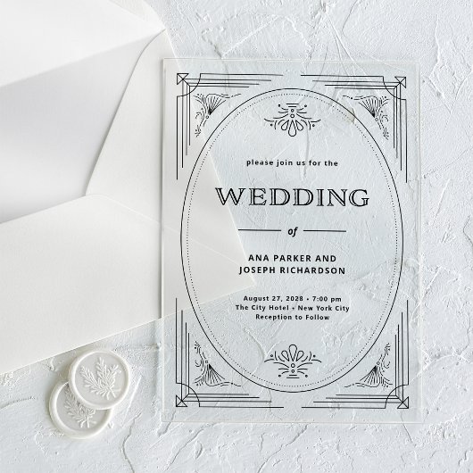 デモダンコ | エレガントな結婚式 アクリル招待状