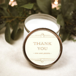 デモダンコ |エレガントアイボリーとフェイク金ゴールド結婚の ラウンドシール