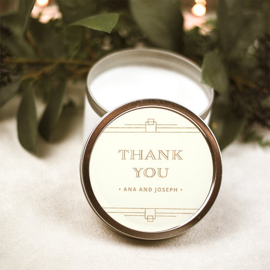 デモダンコ |エレガントアイボリーとフェイク金ゴールド結婚の ラウンドシール