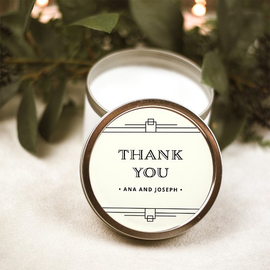 デモダンコ |エレガントアイボリーとブラック結婚ズ ラウンドシール