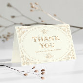 デモダンコ |エレガントアイボリーと金ゴールド結婚ズ サンキューカード