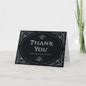 デモダンコ |エレガントオニキス黒と白結婚色 サンキューカード (正面)