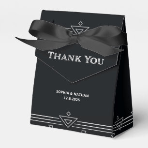 デモダンコ  エレガントオニキス黒と白結婚色 フェイバーボックス