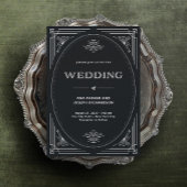 デモダンコ |エレガントオニキス黒と白結婚色 招待状