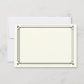 デモダンコ |エレガントブラックとアイボリー結婚ズ 出欠カード (裏面)