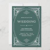 デモダンコ |エレガントホリデー・グ結婚リーン 招待状 (正面)