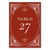 デモダンコ |エレガント休日の赤結婚の テーブルナンバー (裏面)