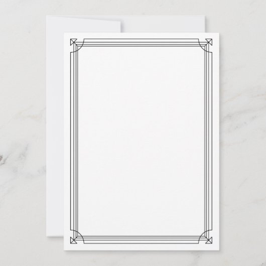 デモダンコ |エレガント白黒結婚の 招待状 (裏面)