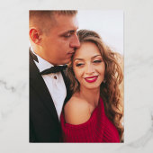 デモダンコ |エレガント赤い結婚休日 箔招待状 (裏面)