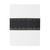 デモダンコ |エレガント黒とフェイク金ゴールド結婚 招待状ベリーバンド (裏面例)